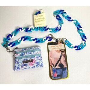 Simply Southern Phone Strap with Zipperd Pouch Multicolor Crossbody Chain NWT